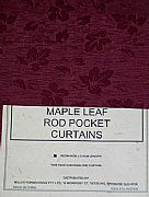 2-x-CURTAIN-ROD-POCKET-180-cm-X-213-cm-MAPLE-LEAF-BURGUNDY-RED-X-2-ONE-PAIR